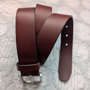 Men`s Perforated Leather Brown Belt Nordstrom Size 36